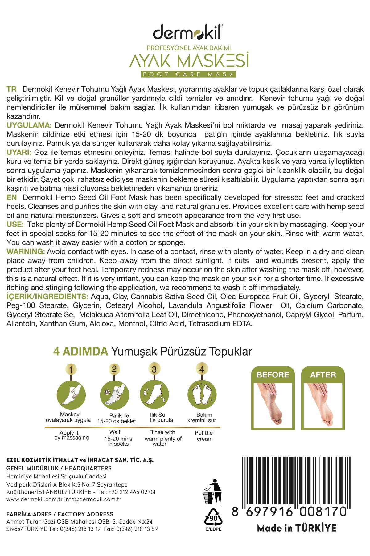 Detoksiva Detoks Ayak Maskesi (Kil & Bitki)
