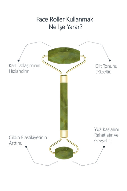 Detoksiva Jade Gua Sha & Roller Seti