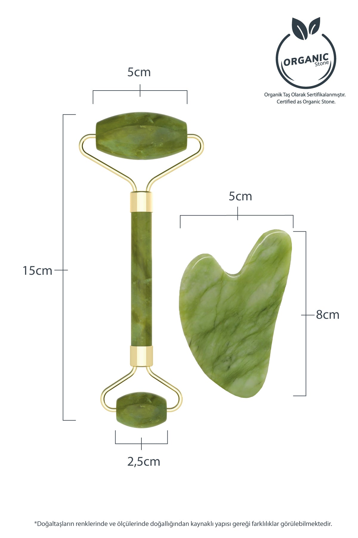 Detoksiva Jade Gua Sha & Roller Seti