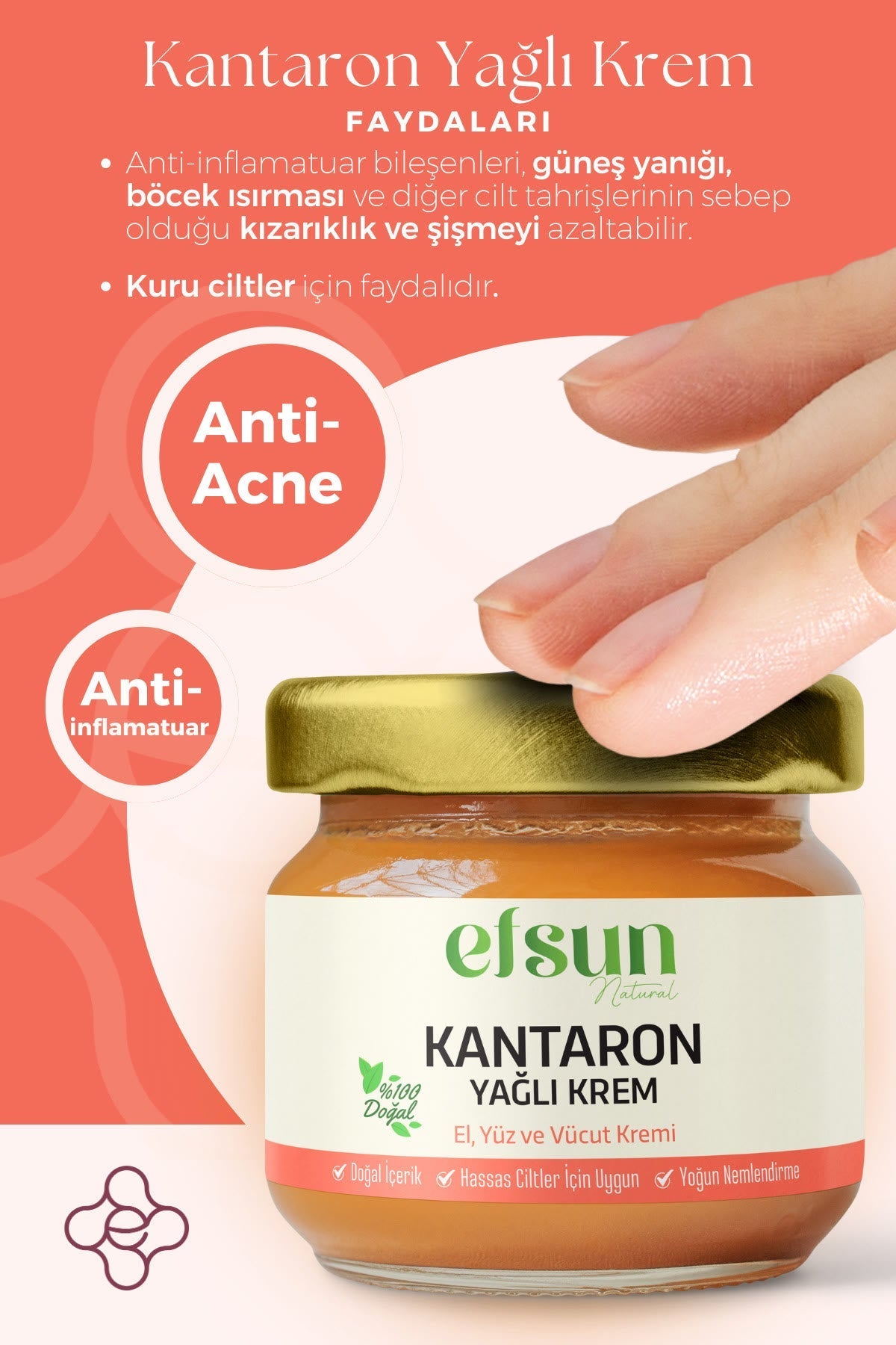 %100 Doğal Kantaron Yağlı Bakım Kremi  — Akne ve Leke Karşıtı 29ml
