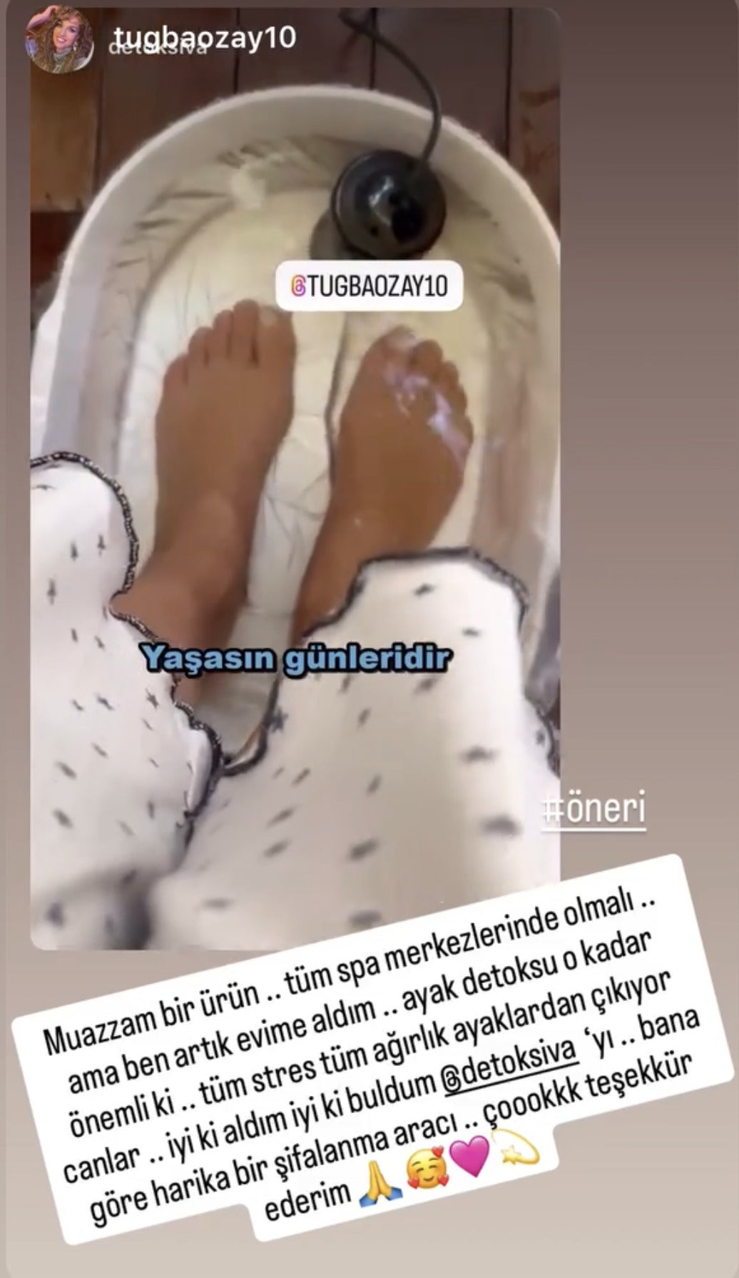 Tuğba Özay da Detoksiva'yı tercih ediyor