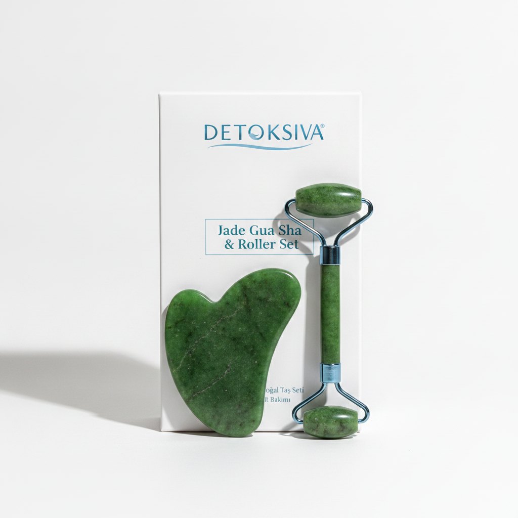 Jade Gua Sha & Roller Seti