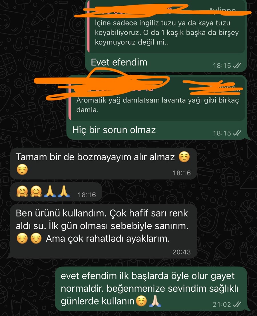 WhatsApp müşteri yorumu, ilk seans deneyimi